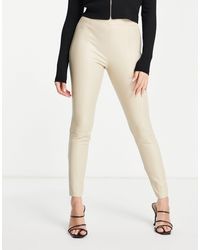 TOPSHOP Faux Leather Skinny Fit Biker 