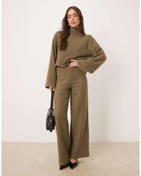 ASOS - Wide Leg Supersoft Mid Rise Trousers Co Ord - Lyst