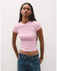 Bershka - Short Sleeve Round Neck T-Shirt - Lyst