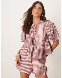 Glamorous - Short d'ensemble style boxeur à enfiler - rayures s - Lyst