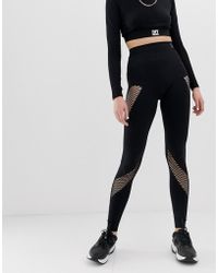Ivy Park Active Mesh Panel Circular Knit Leggings In Black