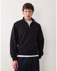 Mango - 100% Cotton Quarter Zip Sweatshirt - Lyst