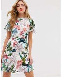 oasis bloom chiffon dress