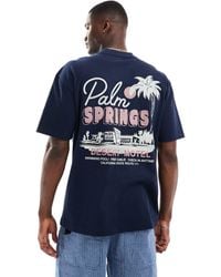 Hollister - T-shirt coupe carrée avec imprimé palm springs au dos - Lyst