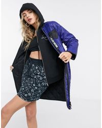 Love Moschino Quilted Liner Style Coat - Blue