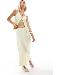 ONLY - Low Waist Contrast Lace Trim Maxi Skirt - Lyst