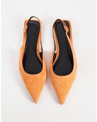 ASOS - Lovestruck Real Suede Pointed Slingback Ballet Flats - Lyst