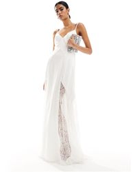 EVER NEW - Bridal Lace Insert Fitted Maxi Dress - Lyst