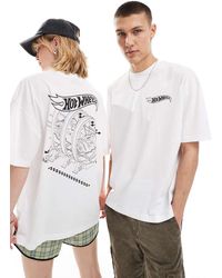 ASOS - Camiseta Blanca Extragrande Con Estampados Gráficos Con Licencia De Hot Wheels De - Lyst
