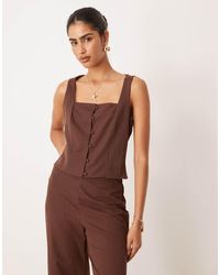 Mango - Tailored Square Neck Button Through Top Co-Ord - Lyst