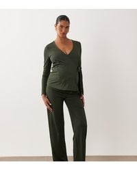 Mama.licious - Mamalicious Maternity Tie Waist Ribbed Jersey Trouser Co-ord - Lyst