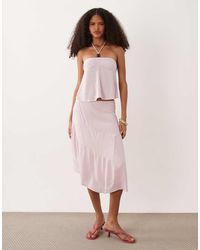 Motel - Void Asymmetric Hem Midi Skirt - Lyst