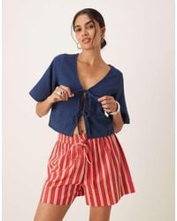 Mango - – lockere, kurzärmlige cropped-bluse - Lyst