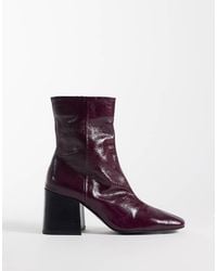 ASOS - Raiden Soft Leather Block Heel Ankle Boots - Lyst