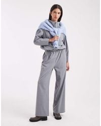 4th & Reckless - Exclusive toggle Detail Elasticated Waist Wide Leg Trouser Co-ord - Lyst