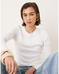 Calvin Klein - Monogram Logo Long Sleeve Top - Lyst