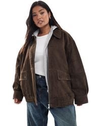 ASOS - Asos Design Curve Real Suede Oversized Bomber Jacket - Lyst