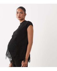 ASOS - Asos Design Maternity Compact Knit Lace Detailing Tank Top - Lyst