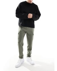 ASOS - Smart Tapered Fit Pants With Cargo Pockets - Lyst