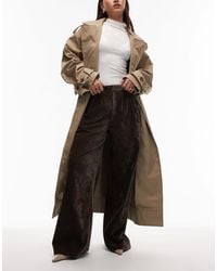 ASOS - Textured Velvet Tailored Wide Leg Trouser - Lyst