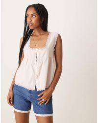 ASOS - Short coupe dad d'ensemble à bords en broderie anglaise - moyen - Lyst