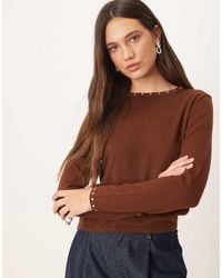 Mango - Top Con Scollo A Barchetta E Borchie Sulle Finiture - Lyst
