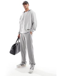 ASOS - Straight Leg Sweatpants With Textured Side Stripes - Lyst