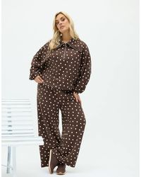 Yours Clothing - Polka Dot Wide Leg Joggers - Lyst
