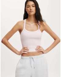 Cotton On - Active Rib T-Bar Cropped Tank - Lyst