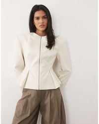 Miss Selfridge - Tailored Power Shoulder Peplum Blazer - Lyst