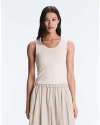 Oysho - Rib T-shirt With Wide Straps, Cotton And Modal - Lyst