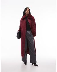 Collusion - Trenchcoat Met Lange Pasvorm En Rand Van Imitatiebont - Lyst