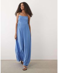 Mango - Teen Ruched Strappy Maxi Dress - Lyst