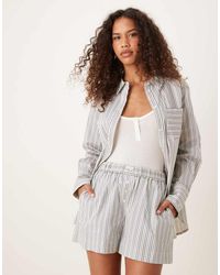 Tala - Pantalones Cortos A Rayas Azules De Popelina De - Lyst
