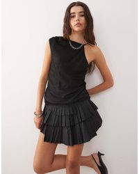 Weekday - Asymmetric Satin Top With Open Back - Lyst