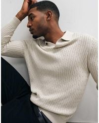 Mango - Knitted Revere Collar Sweater - Lyst