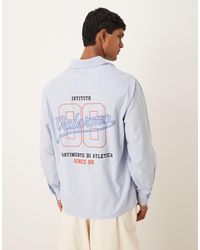 ASOS - Relaxed Fit Long Sleeved Shirt With Print Detail - Lyst