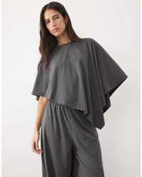 ASOS - Slouchy Asymmetric Hem Cape Top Set - Lyst