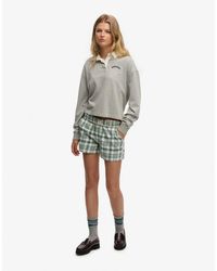 Superdry - Cotton Check Elastic Shorts - Lyst