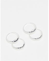 TOPSHOP - – remy– 4er-pack verte ringe im geschmolzenem wishbone-design - Lyst