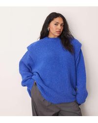 ARRANGE - Curve Rib Knitted Shoulder Pad Jumper - Lyst
