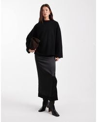 ASOS - Hybrid Sweatshirt With Satin And Lace Midi Dress - Lyst