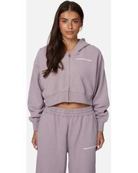 Good For Nothing - Vintage Wash Cropped Zip Through Hoodie - Lyst