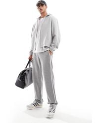 ASOS - Straight Leg Sweatpants With Textured Side Stripes - Lyst