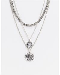 ASOS Set Van Kettingen Met Lagen - Metallic