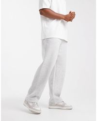 ASOS - Joggers Blanco Jaspeado Básicos De Pernera Ancha De -Gris - Lyst