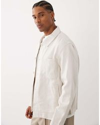Mango - Jack Van Linnenmix Met Denimlook En Knoopsluiting - Lyst