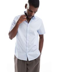 ASOS - Camisa De Vestir De Corte Estándar De Popelina Fácil De Planchar De - Lyst