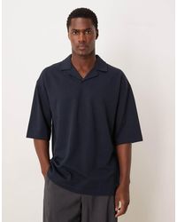 ASOS - Heavyweight Oversized Half Sleeve Revere Polo - Lyst