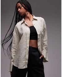 ARKET - – oversize-hemdbluse aus leinen - Lyst